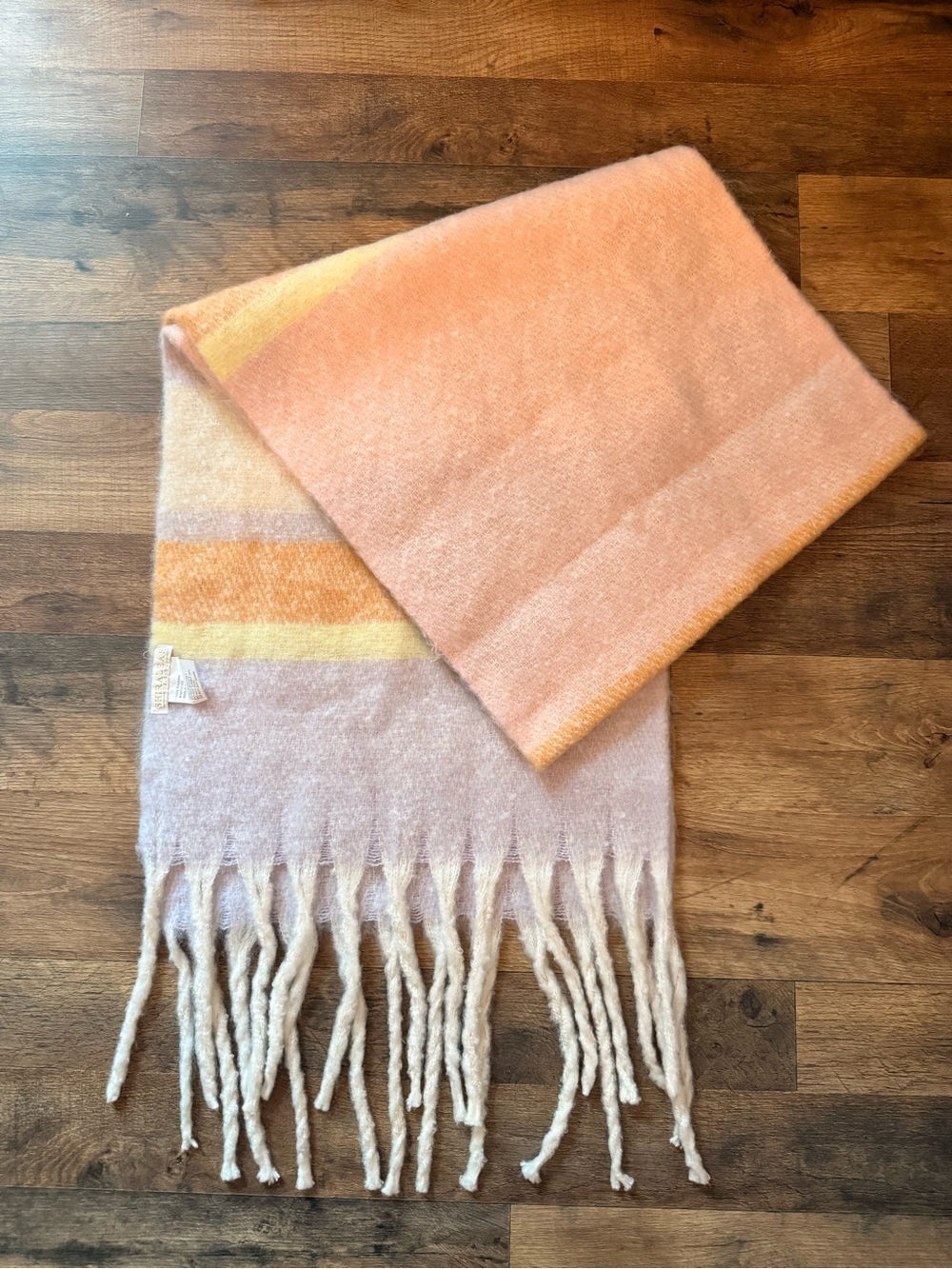 Shiraleah Peach, Lavender & Cream Gradient Fringe Scarf